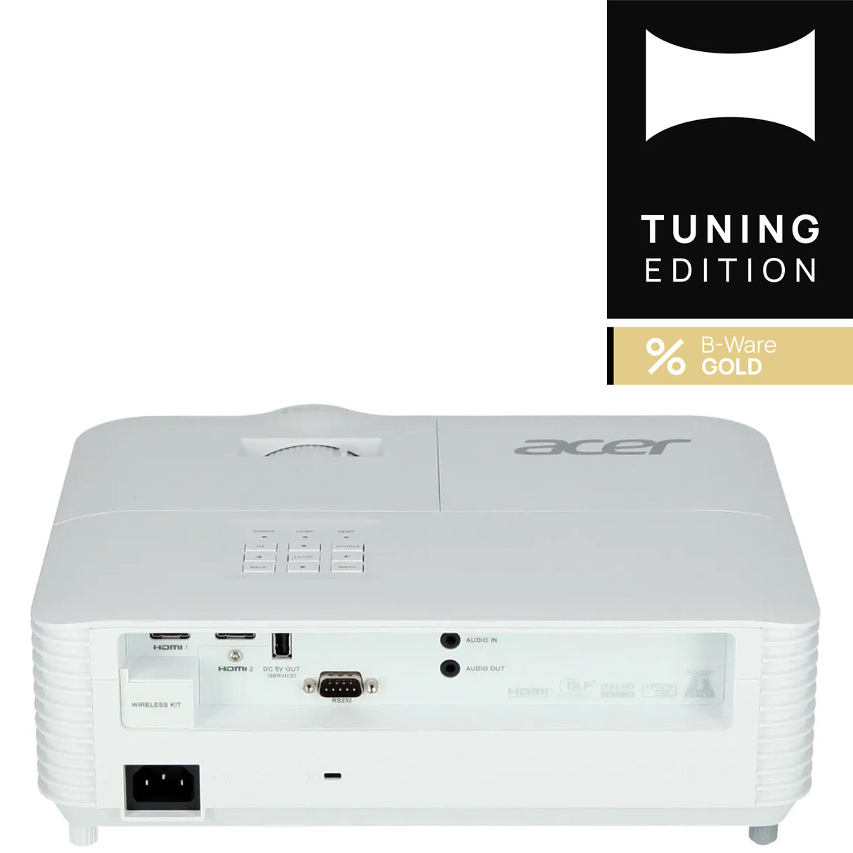 Acer H6542BDi Beamer B-Ware Gold - Rückseite mit Anschlüssen