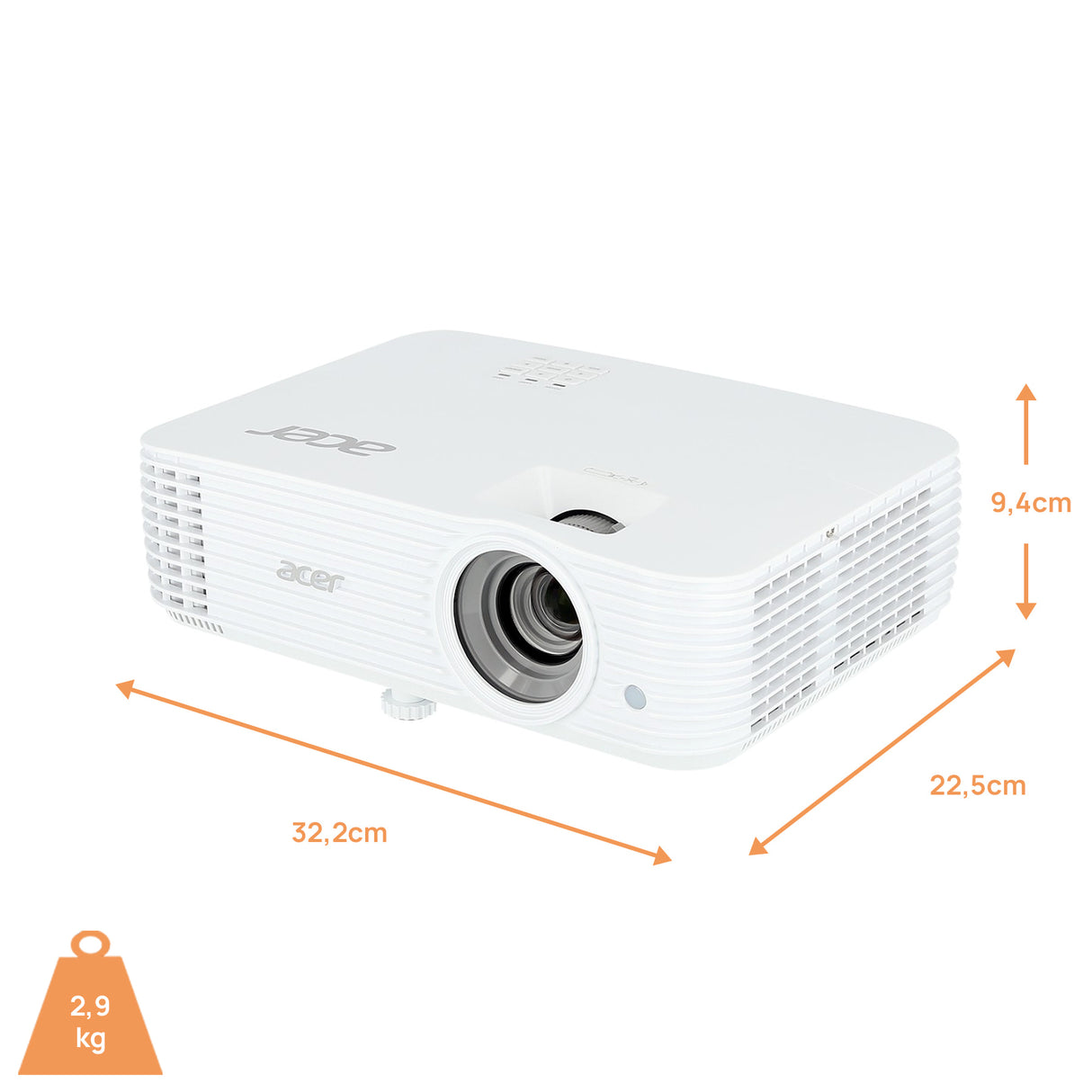 Acer H6815BD Beamer - Abmessungen