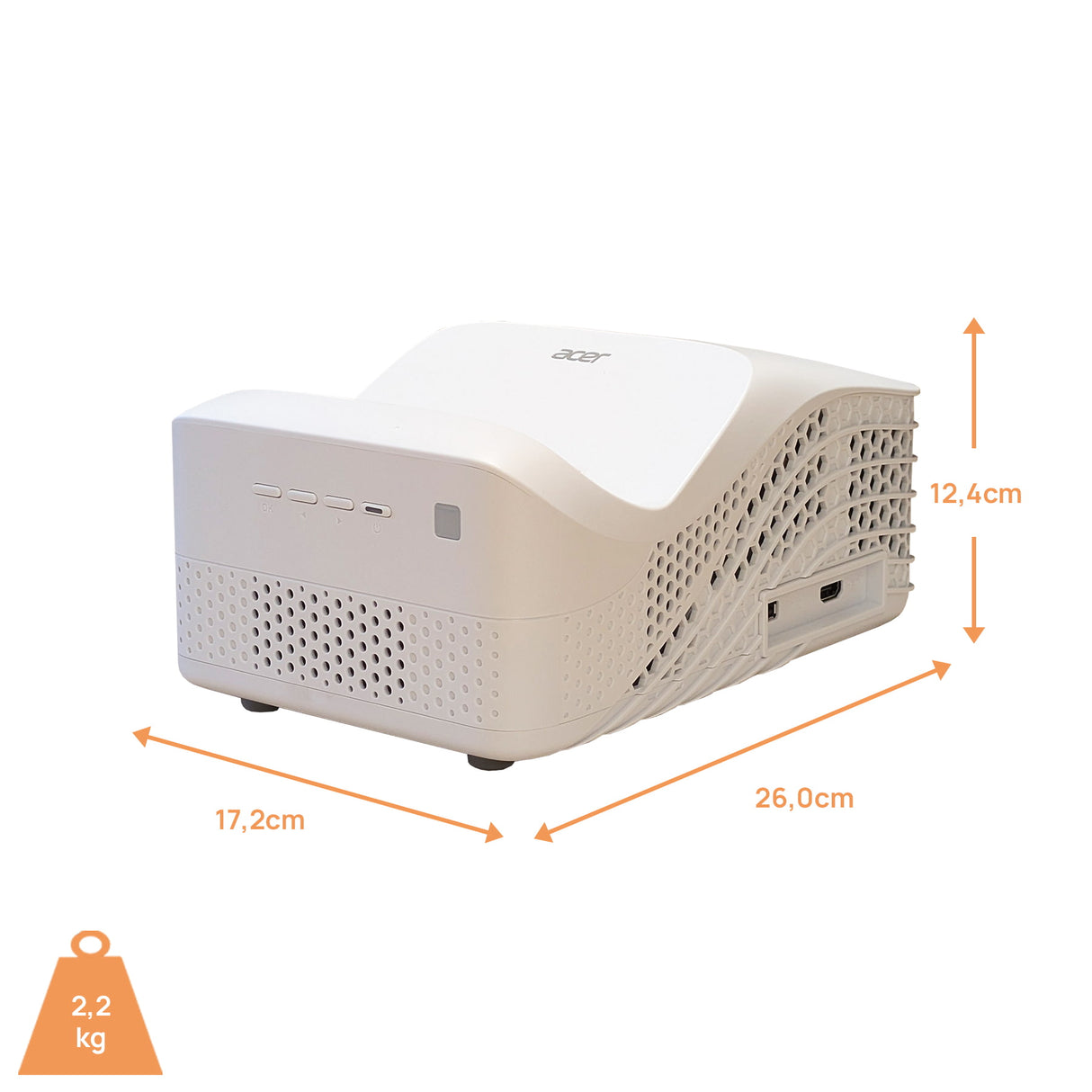 Acer HL1810U Laser TV - Abmessungen