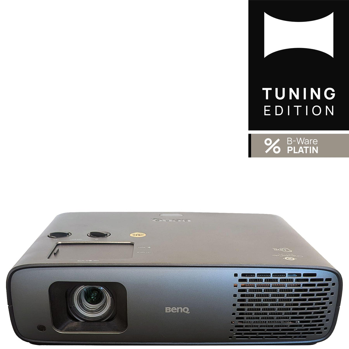 BenQ W4100i 4K Laser TV Beamer - Frontansicht HEIMKINO.de Tuning Edition Logo