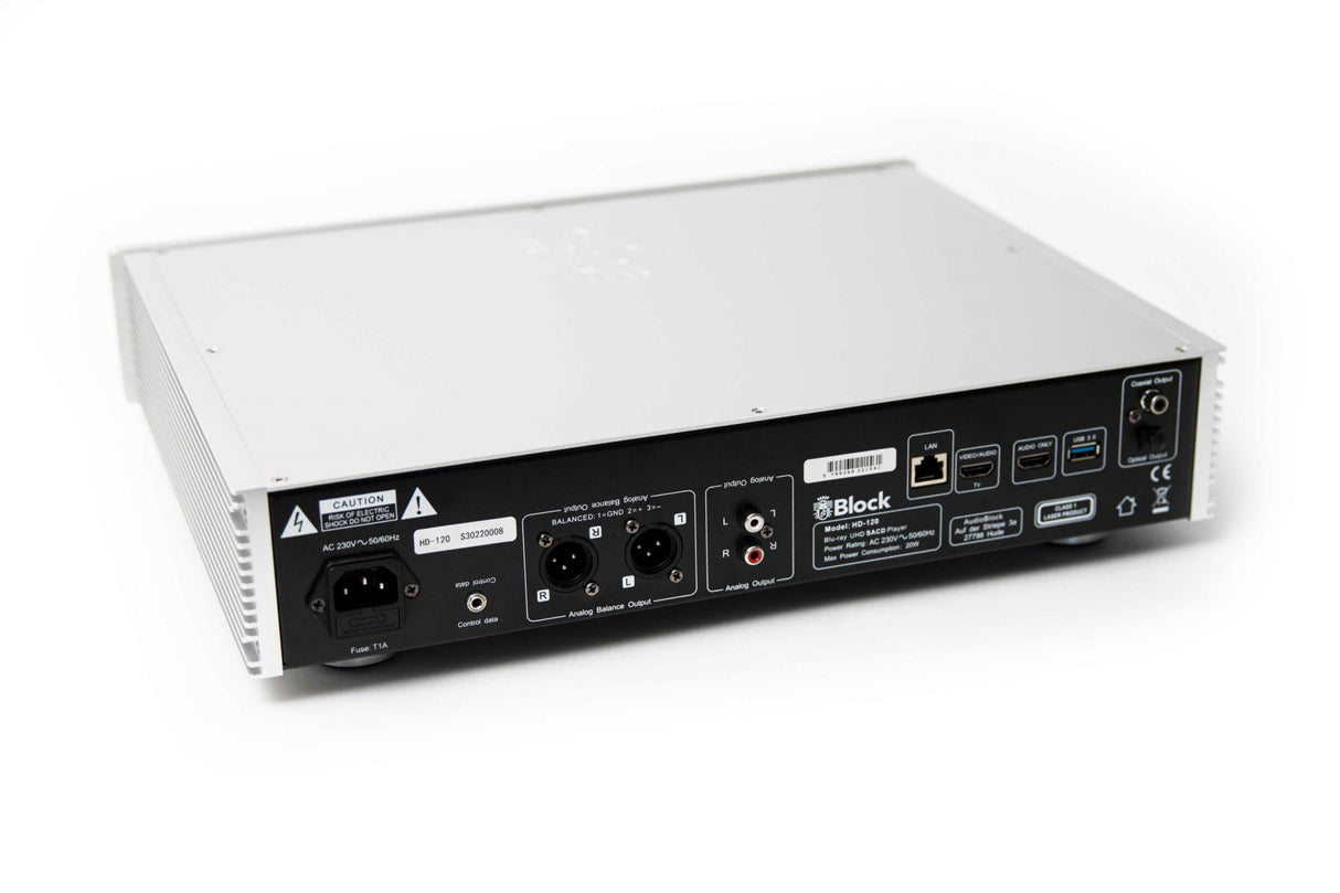 Block HD-120 Silber Blu-Ray Player - Rückseite mit Anschlüssen