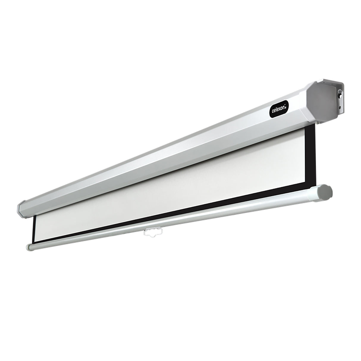 Celexon Leinwand Rollo Economy 160x90 - Schrägansicht Gehäuse