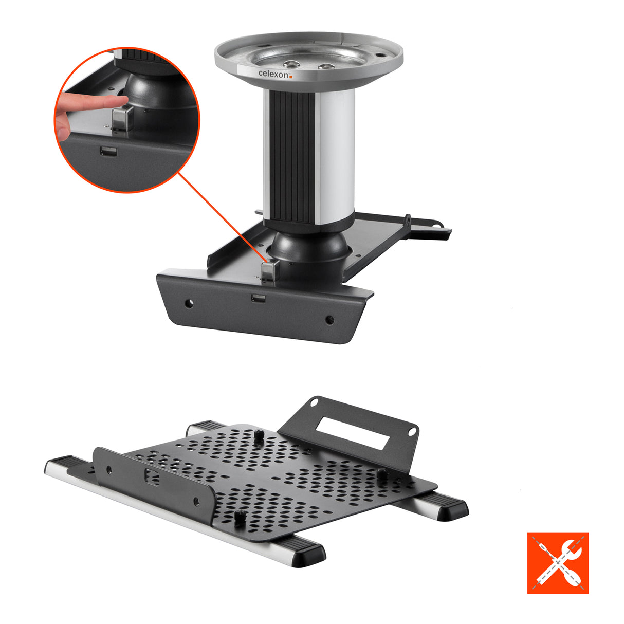 Celexon universal MultiCel 1500 Expert - Detail Verstellmechanik