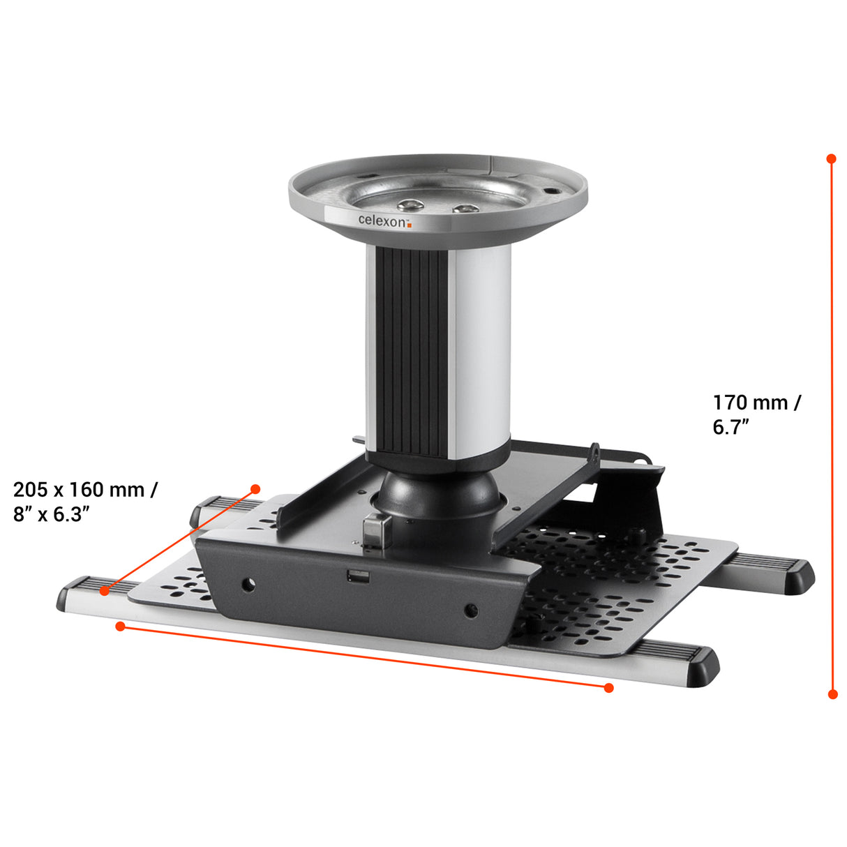 Celexon universal MultiCel 1500 Expert - Maßzeichnung mit Abmessungen