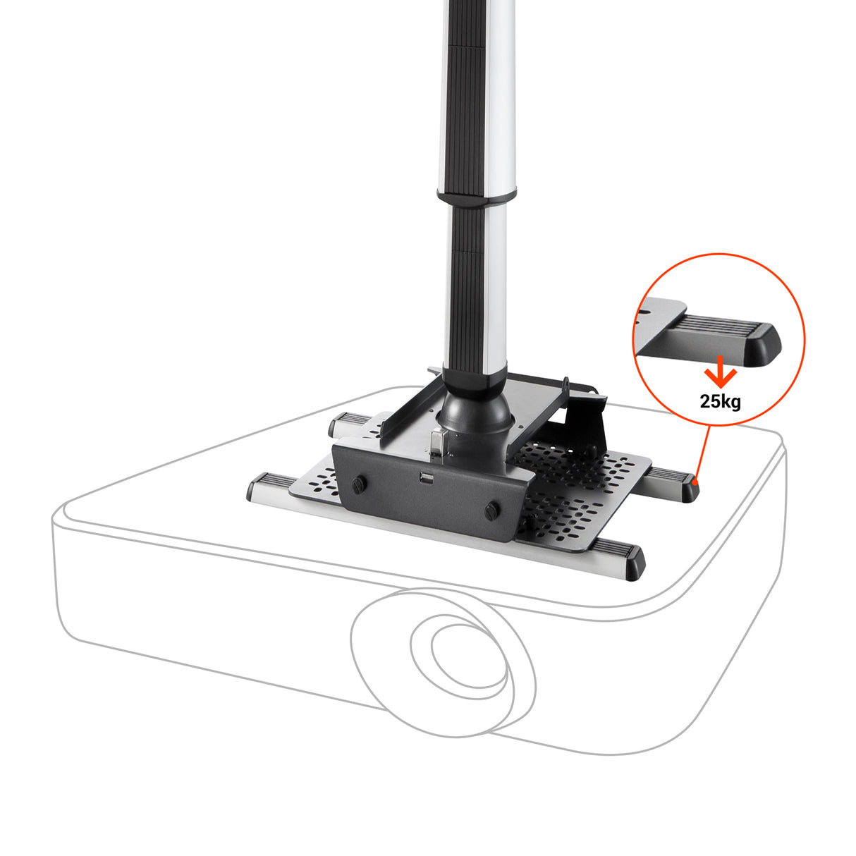 celexon MultiCel 4070 Expert Beamer Deckenhalterung - Detail Tragfähigkeit 25kg