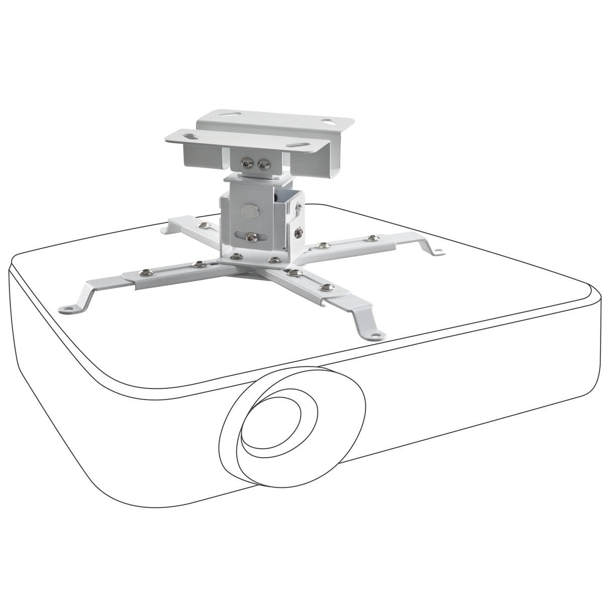 Celexon Beamerhalterung MultiCel1200W - Illustration Montage am Beamer