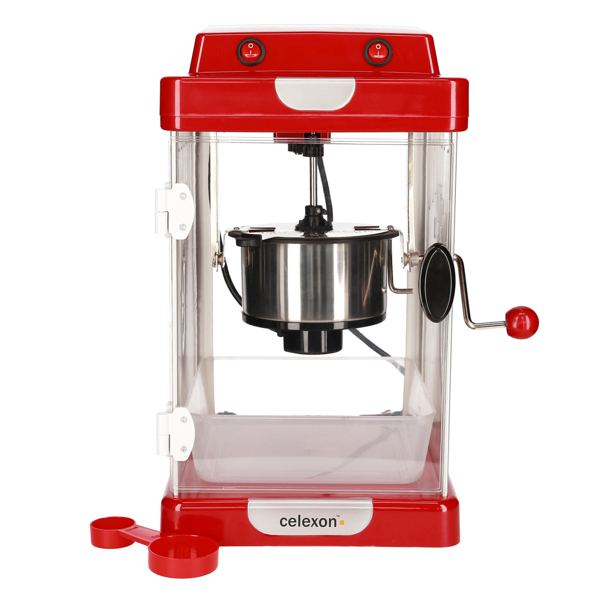 celexon CinePop CP1000 Popcorn-Maschine - Frontansicht mit Edelstahlkessel