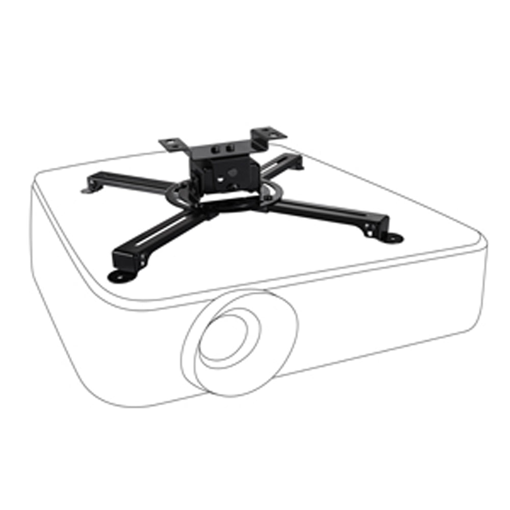 Celexon Deckenhalterung MultiCel 1000 Pro schwarz - Montagebeispiel mit Beamer-Skizze