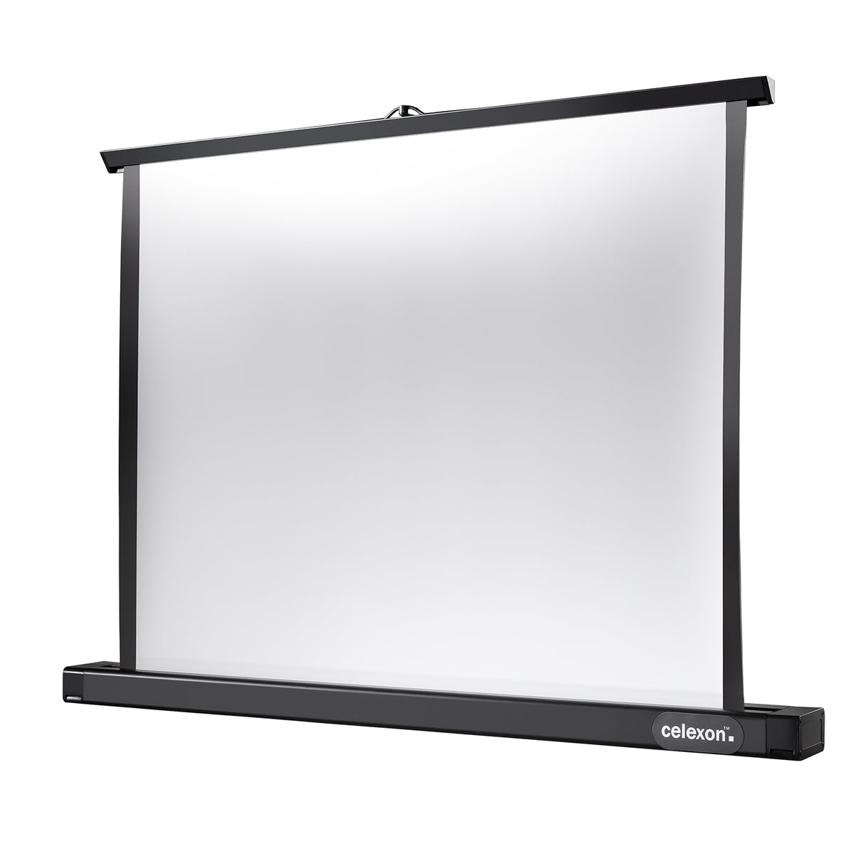 Celexon Tischleinwand Professional Mini Screen 81 x 61cm - Schrägansicht aufgestellt