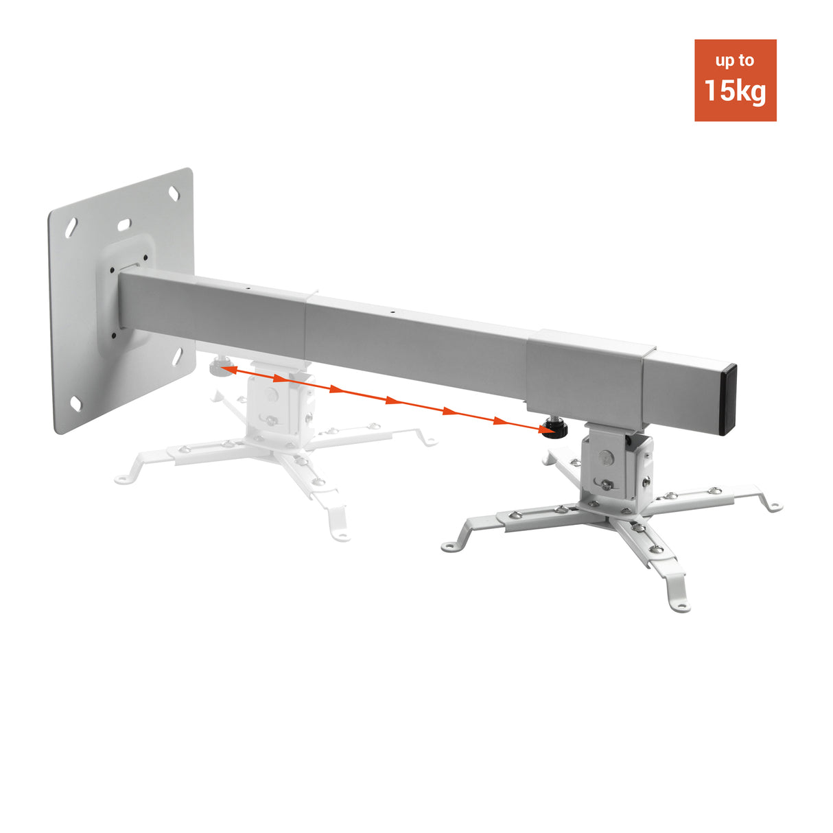 celexon Wandhalterung Multicel WM800 80cm - Schrägansicht mit Tragkraftangabe