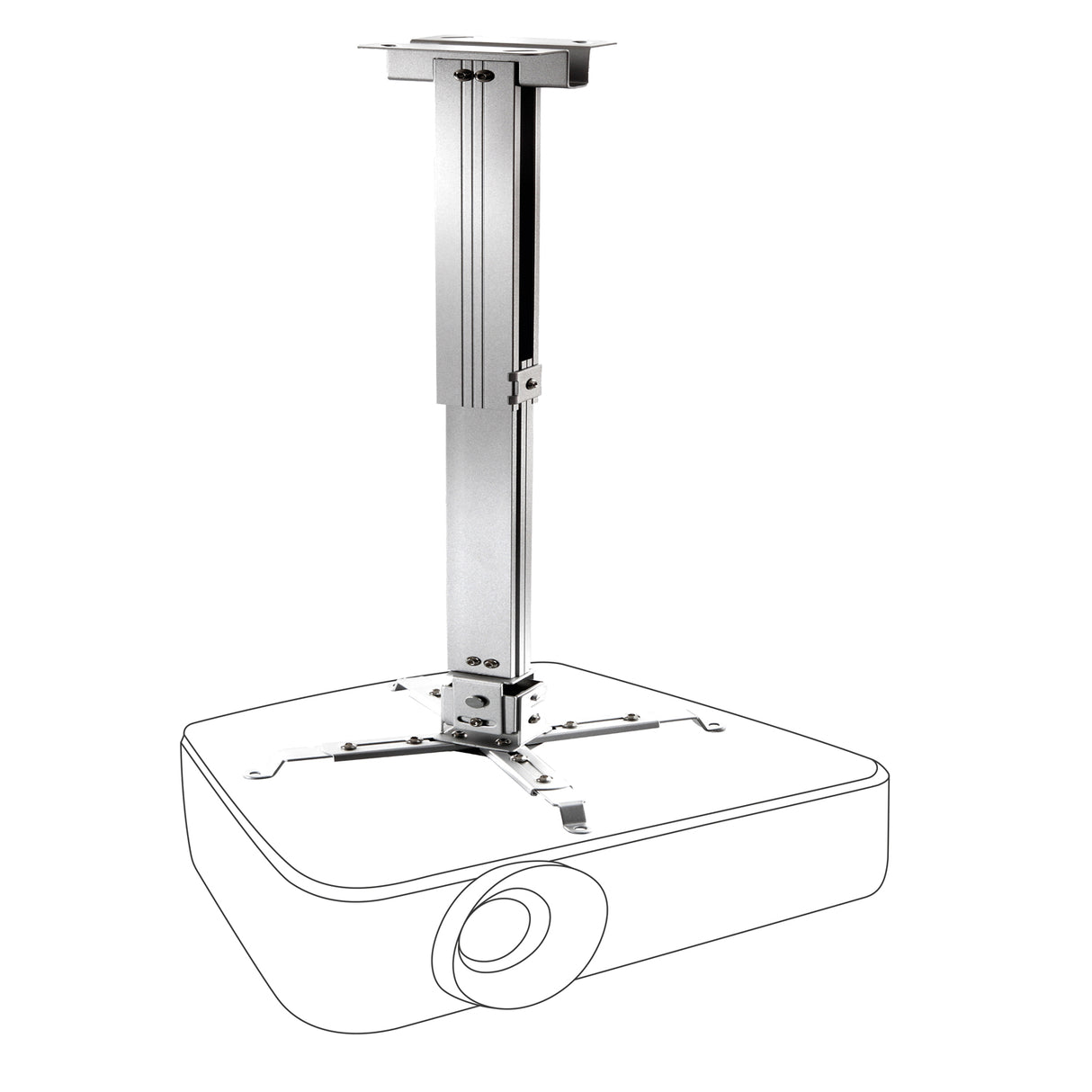 celexon Beamerhalterung MultiCel4070S - Montagedarstellung mit Projektor