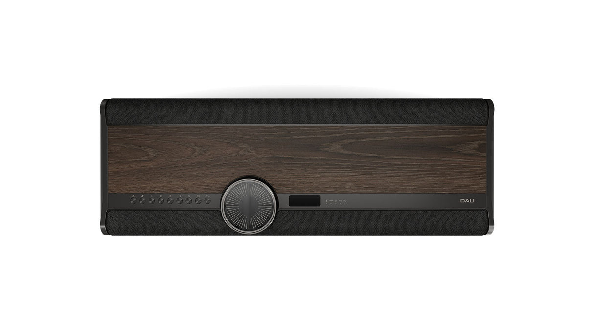 Dali Vega Eiche Dunkel Soundbar - Frontansicht Nahaufnahme