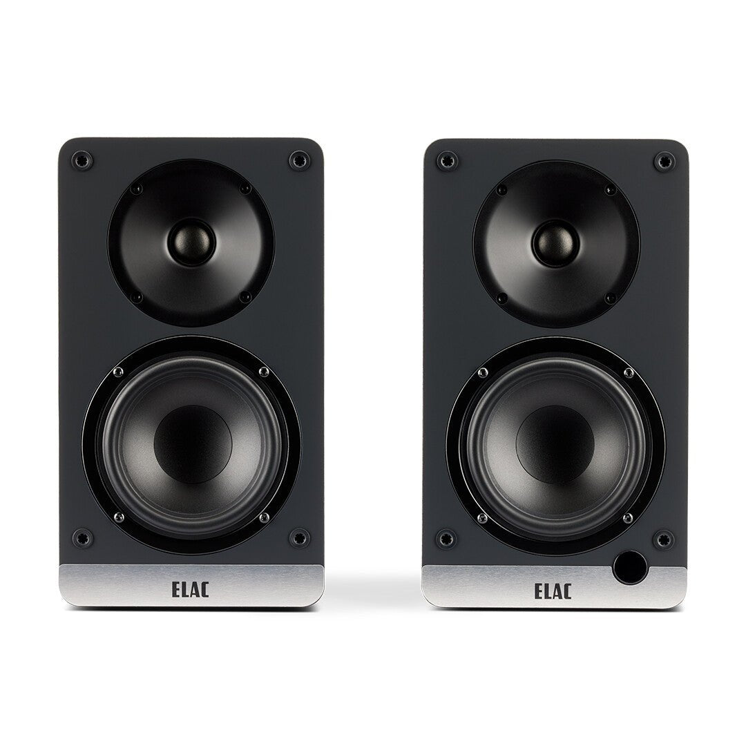 ELAC Debut Connex DCB41 Walnuss Aktivlautsprecher - Frontansicht Paar