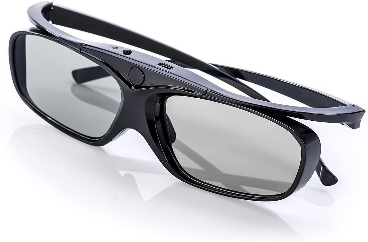 Hi-SHOCK Black Heaven Aktive 3D-Brille - Schrägansicht liegend Detail Anschluss