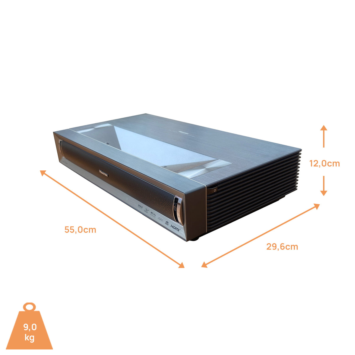 Hisense PX3-Pro DLP 4K Laser Beamer - Maßzeichnung mit Abmessungen