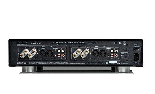 Musical Fidelity M6x 250.4 Schwarz 4-Kanal AV-Endstufe - Rückseite mit Anschlüssen