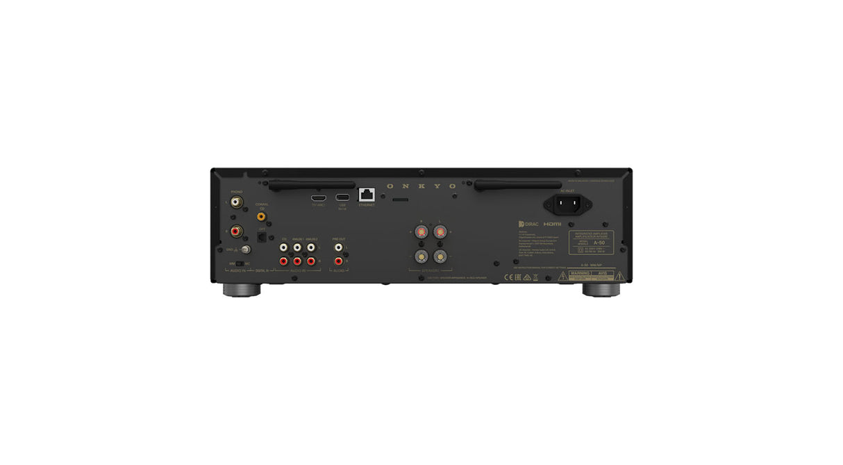 Onkyo A-50 Schwarz Netzwerk-Verstärker - Rückseite mit Anschlüssen