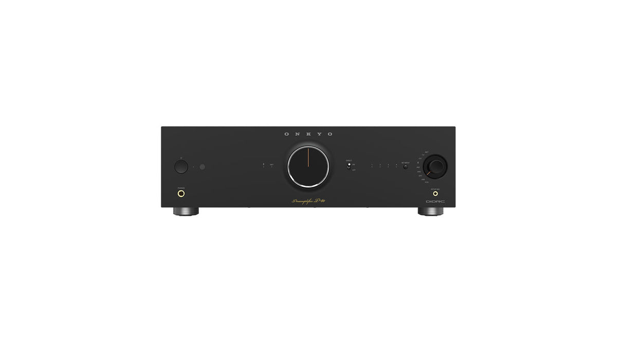 Onkyo P-80 Schwarz Vorverstärker - Rückseite mit Anschlüssen