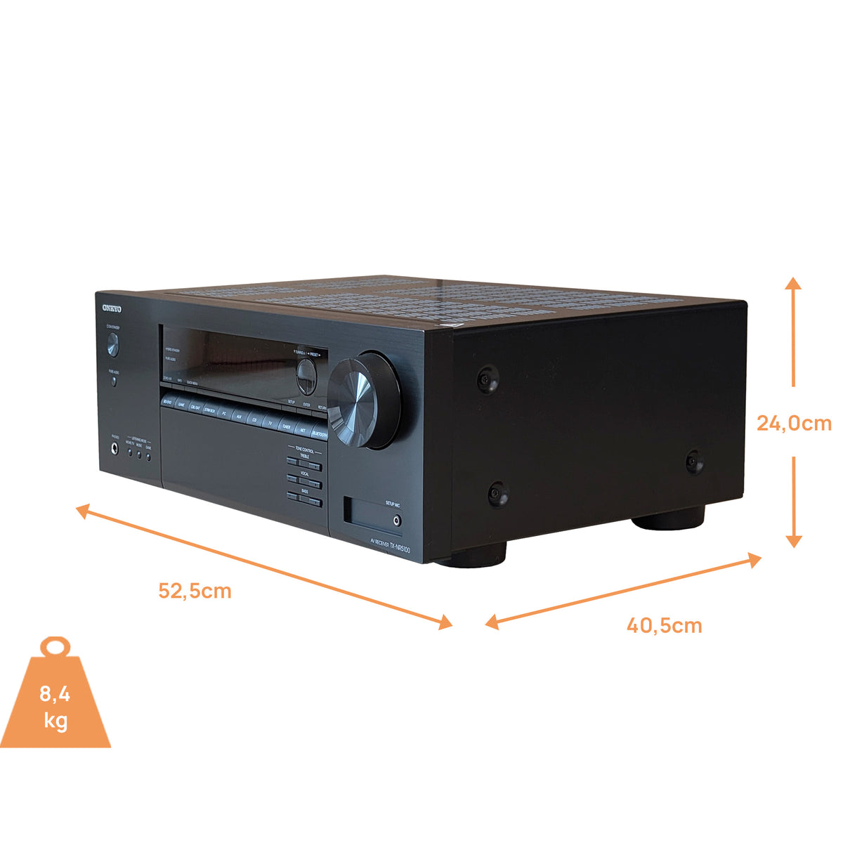 Onkyo TX-NR5100 AV-Receiver - Abmessungen