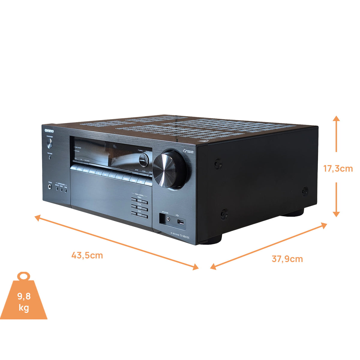 Onkyo TX-NR6100 AV-Receiver - Abmessungen