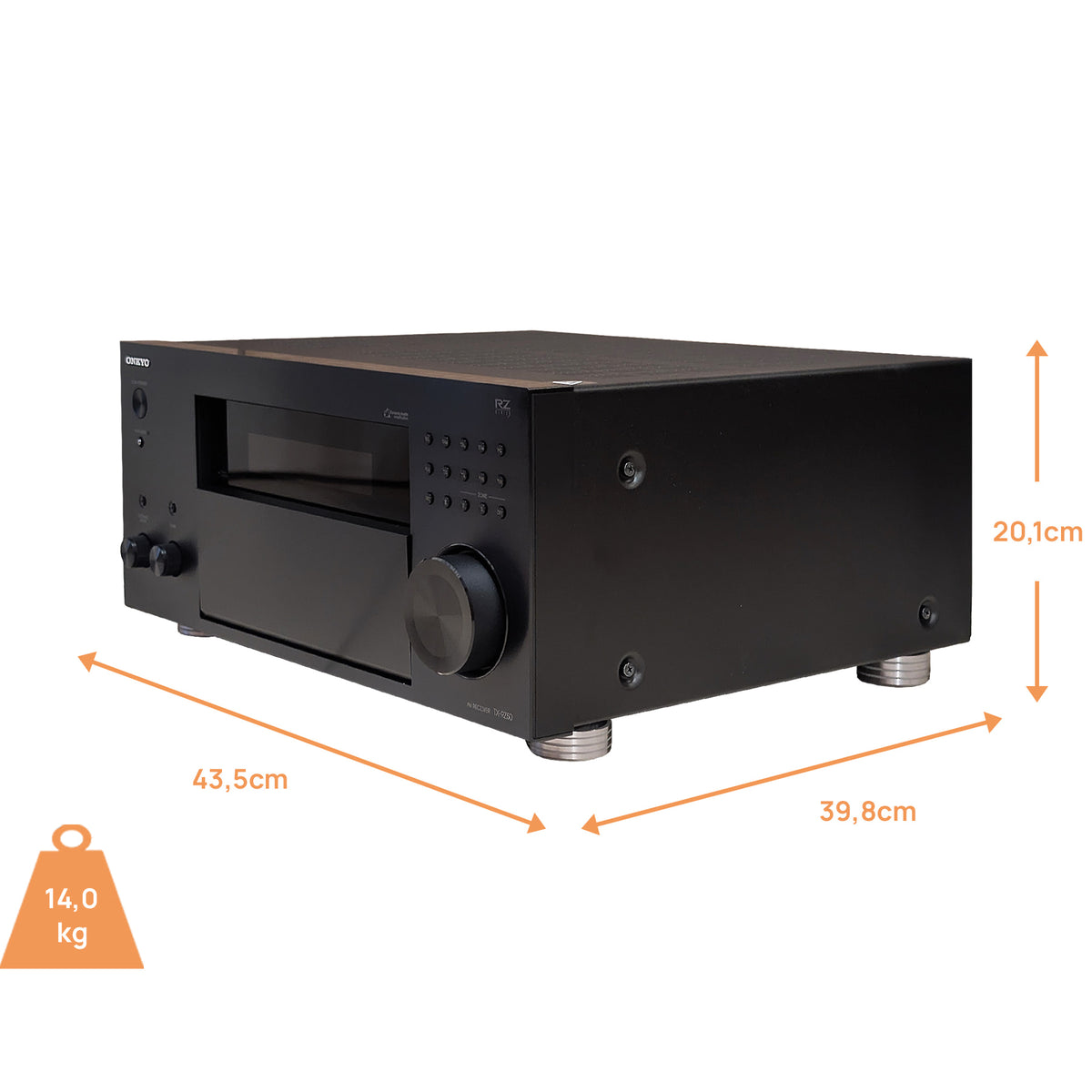 Onkyo TX-RZ50 AV-Receiver - Abmessungen