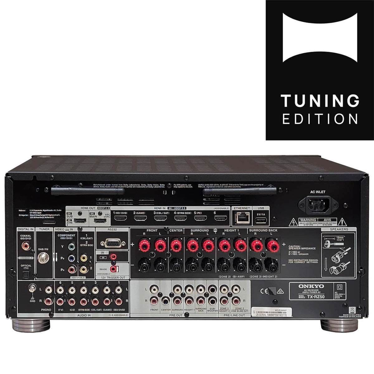 Onkyo TX-RZ50 AV-Receiver - Anschluesse