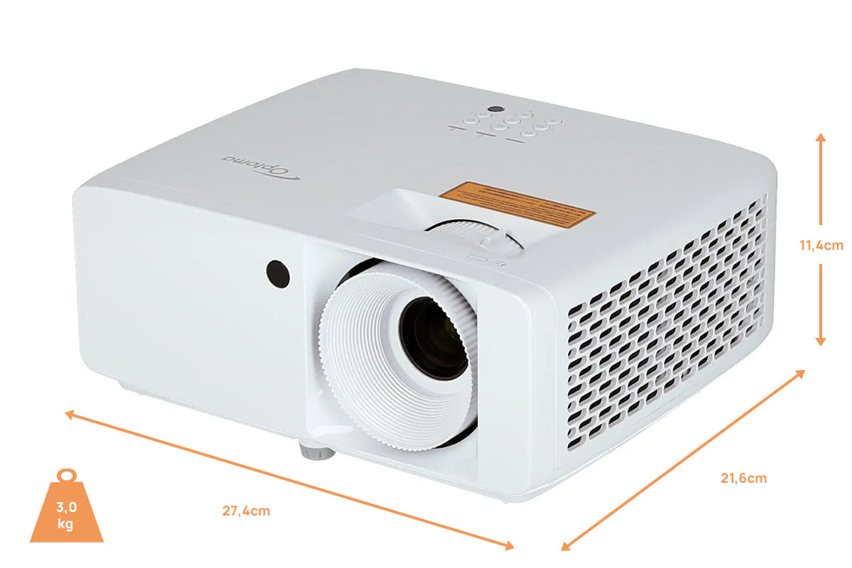 Optoma HZ40HDR B-Ware Platin - Maßzeichnung mit Abmessungen