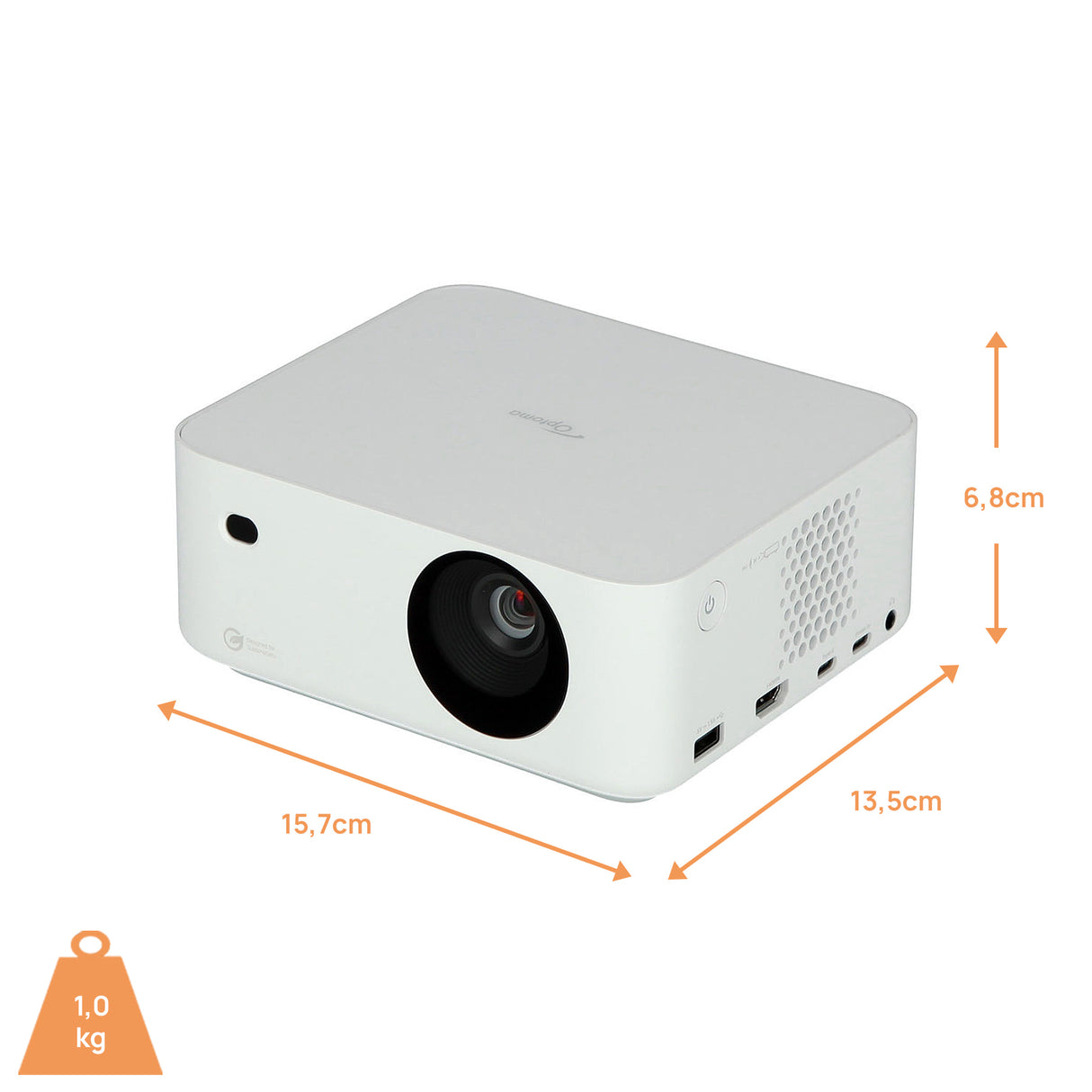 Optoma ML1080ST B-Ware Platin - Maßzeichnung mit Abmessungen