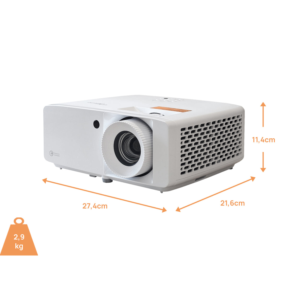 Optoma UHZ67-W Beamer - Abmessungen