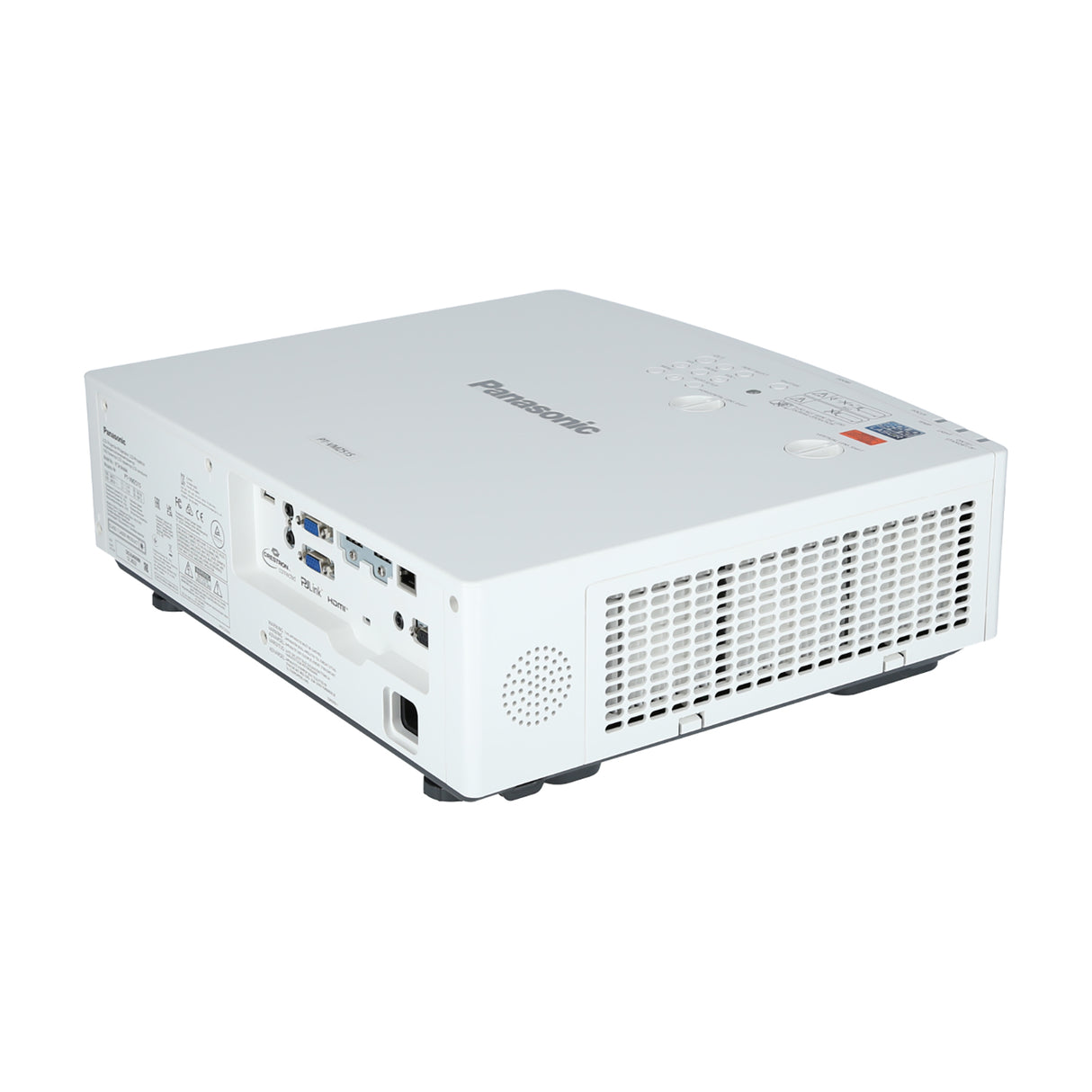 Panasonic PT-VMZ51S WUXGA Laser Golf Beamer - Schrägansicht Rückseite Nahaufnahme