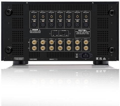 Rotel RMB-1587 MKII Silber AV-Endstufe - Rückseite mit Anschlüssen