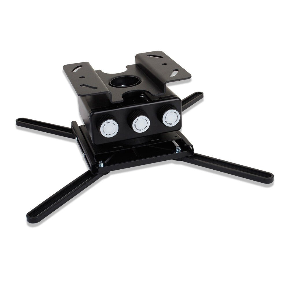 Strong Universal Fine Adjust Schwarz Deckenhalterung - Schrägansicht Nahaufnahme