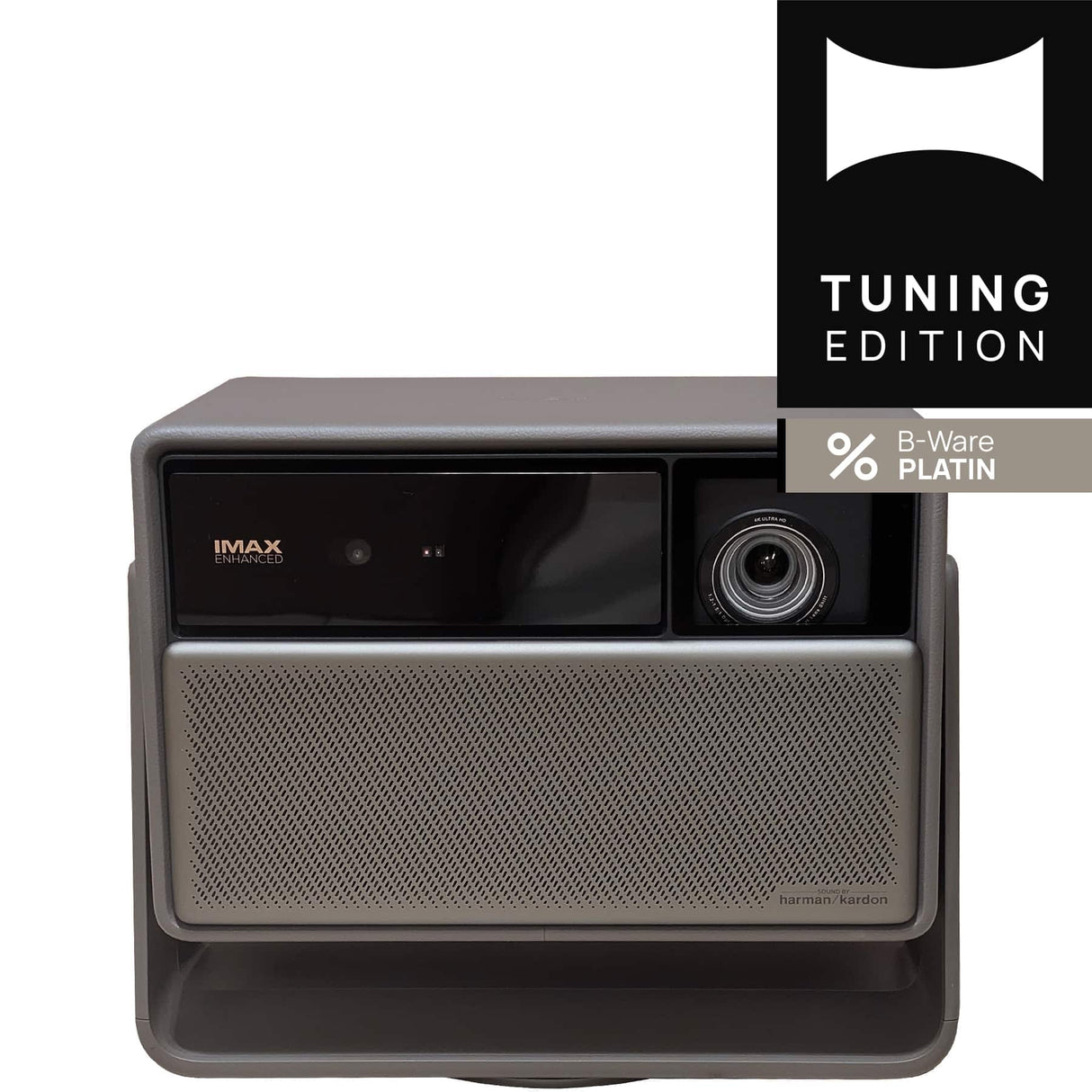 XGIMI HORIZON 20 Beamer B-Ware Platin - Schrägansicht mit IMAX Enhanced und Harman Kardon