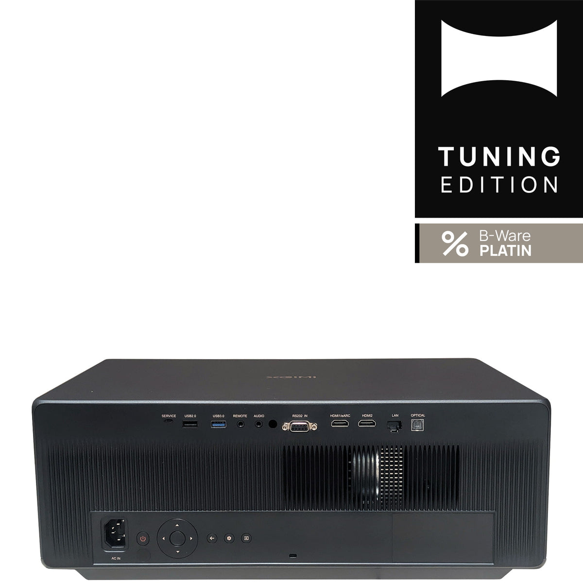 XGIMI Titan Beamer B-Ware Platin Rueckansicht mit Anschluessen