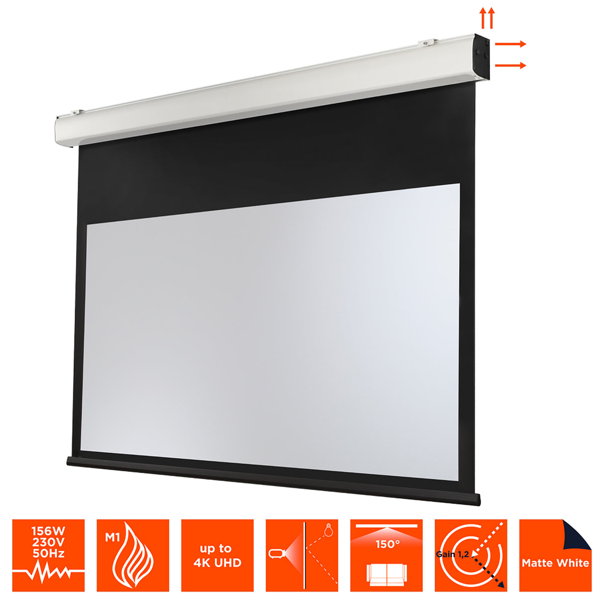 celexon Motor Expert XL 400 x 225cm Motorleinwand - Detail Gehäuse mit Anschlussdose