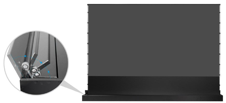 celexon CLR UST Kontrastleinwand II Plus 92 Zoll schwarz - Rückseite mit Scherenmechanismus