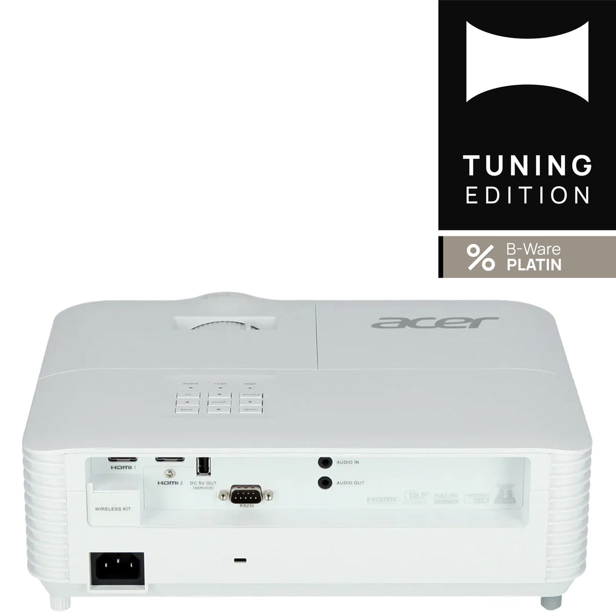 Acer H6542BDi Beamer - Rückseite mit HDMI-, Audio- und RS232-Anschlüssen
