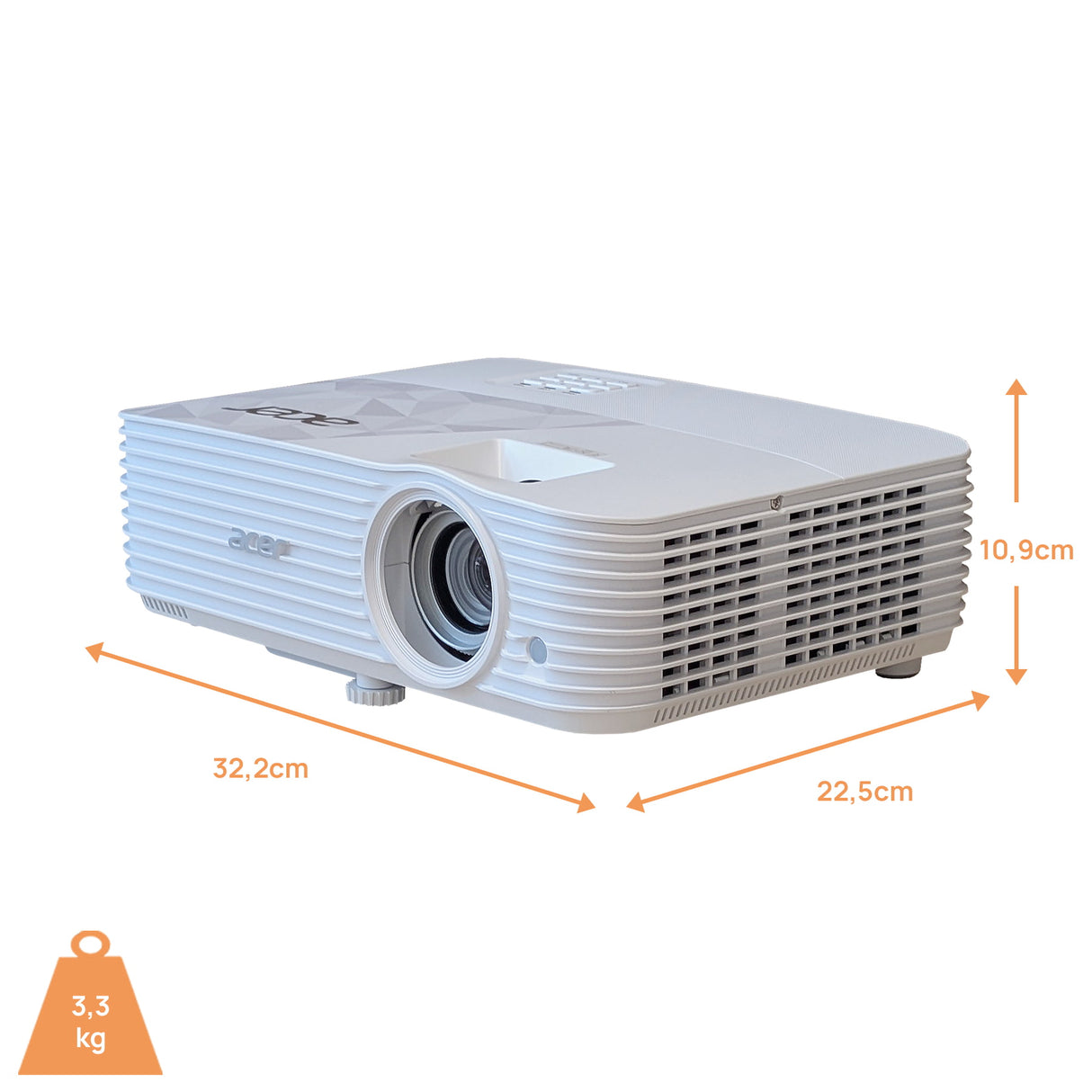 Acer HL6512i Beamer - Abmessungen