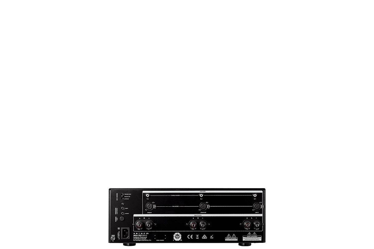 Anthem MCA 325 Gen2 AV-Endstufe - Rückseite mit XLR-Eingängen und Lautsprecherklemmen