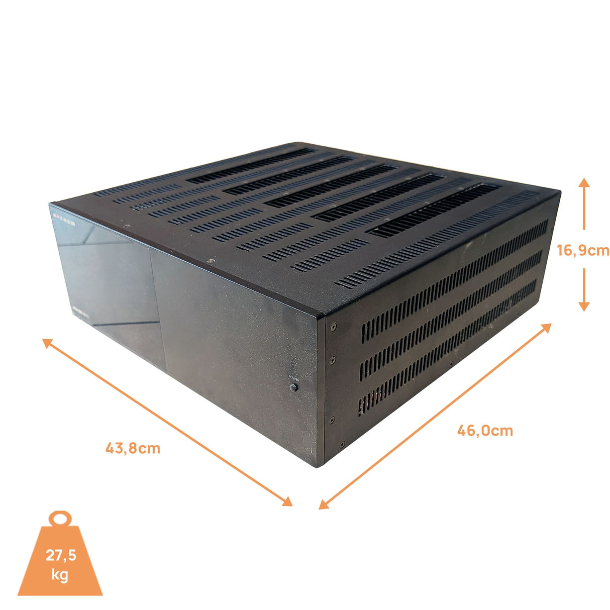 Anthem MCA 525 Gen2 AV-Endstufe - Schrägansicht mit Abmessungen