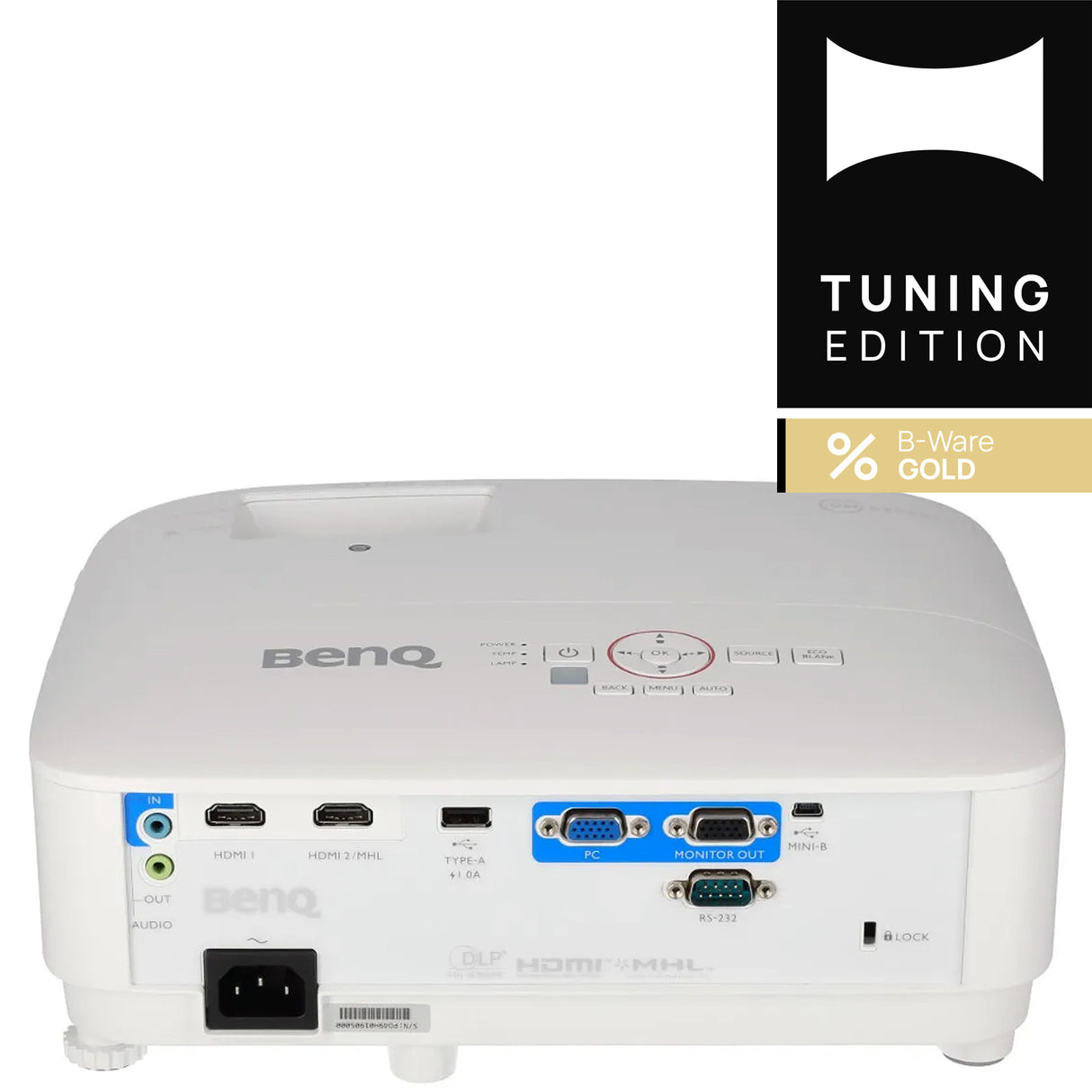 BenQ TH671ST Full HD Beamer - Rückseite mit Anschlüssen (HDMI, VGA, USB)