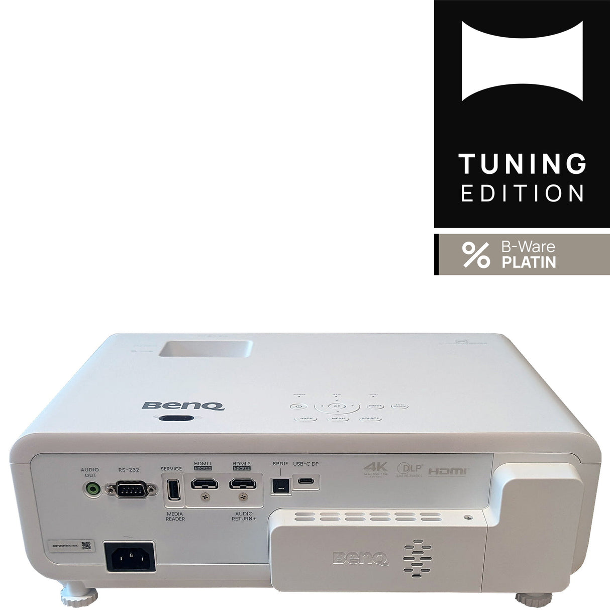 BenQ X500i Beamer - Rückseite mit Anschlüssen HEIMKINO.de Tuning Edition Logo