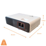 BenQ X500i Beamer - Maßzeichnung mit Abmessungen