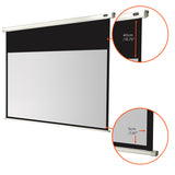Celexon Leinwand Rollo Economy 160x90 - Schrägansicht mit Detail Gehäusemaß