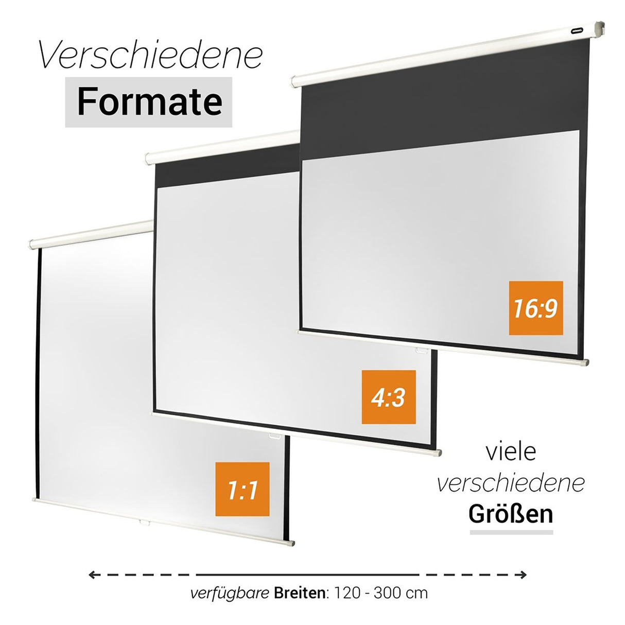 Celexon Leinwand Rollo Economy 180x102 - Verfügbare Formate und Größen