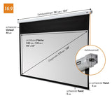 celexon Leinwand Rollo Economy 240x135 - Maßzeichnung mit Abmessungen