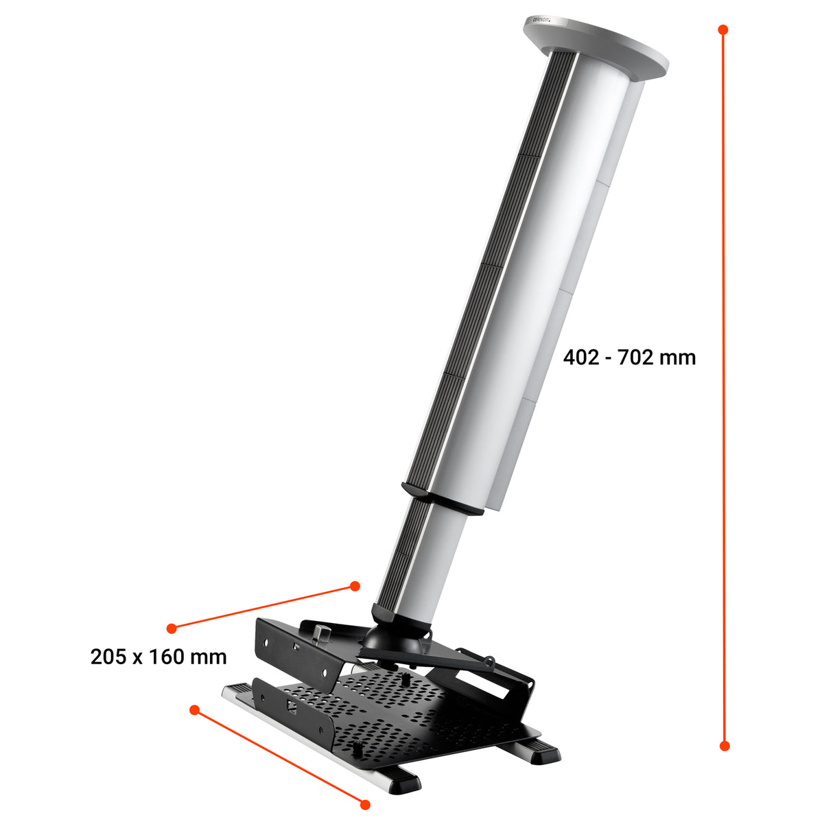 celexon MultiCel 4070 Expert Beamer Deckenhalterung - Maßzeichnung mit Abmessungen