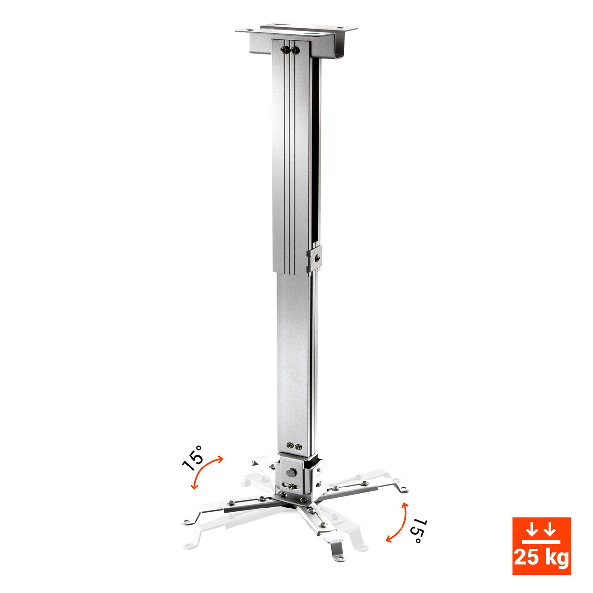 Celexon Beamerhalterung MultiCel63100S - Schrägansicht mit Neigungswinkel und Traglast 25 kg