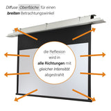 celexon Deckeneinbau Leinwand Motor Expert 250 x 140 cm - Grafik diffuse Oberfläche mit breitem Betrachtungswinkel