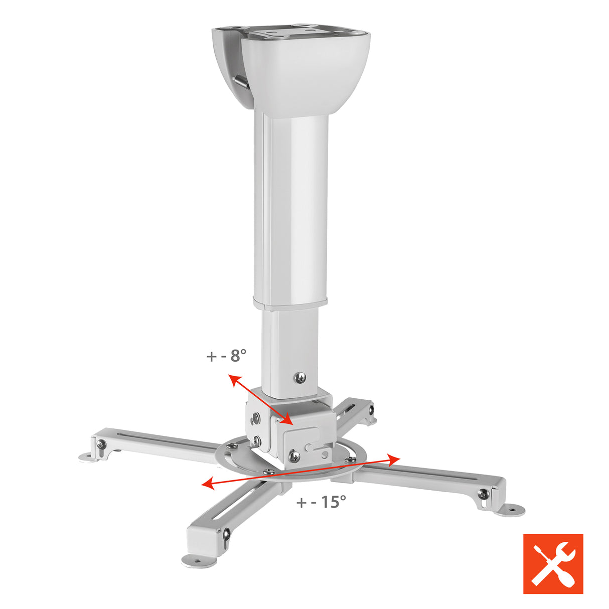 Celexon Deckenhalterung MultiCel 3040 Pro weiß - Darstellung Neigung und Rotation